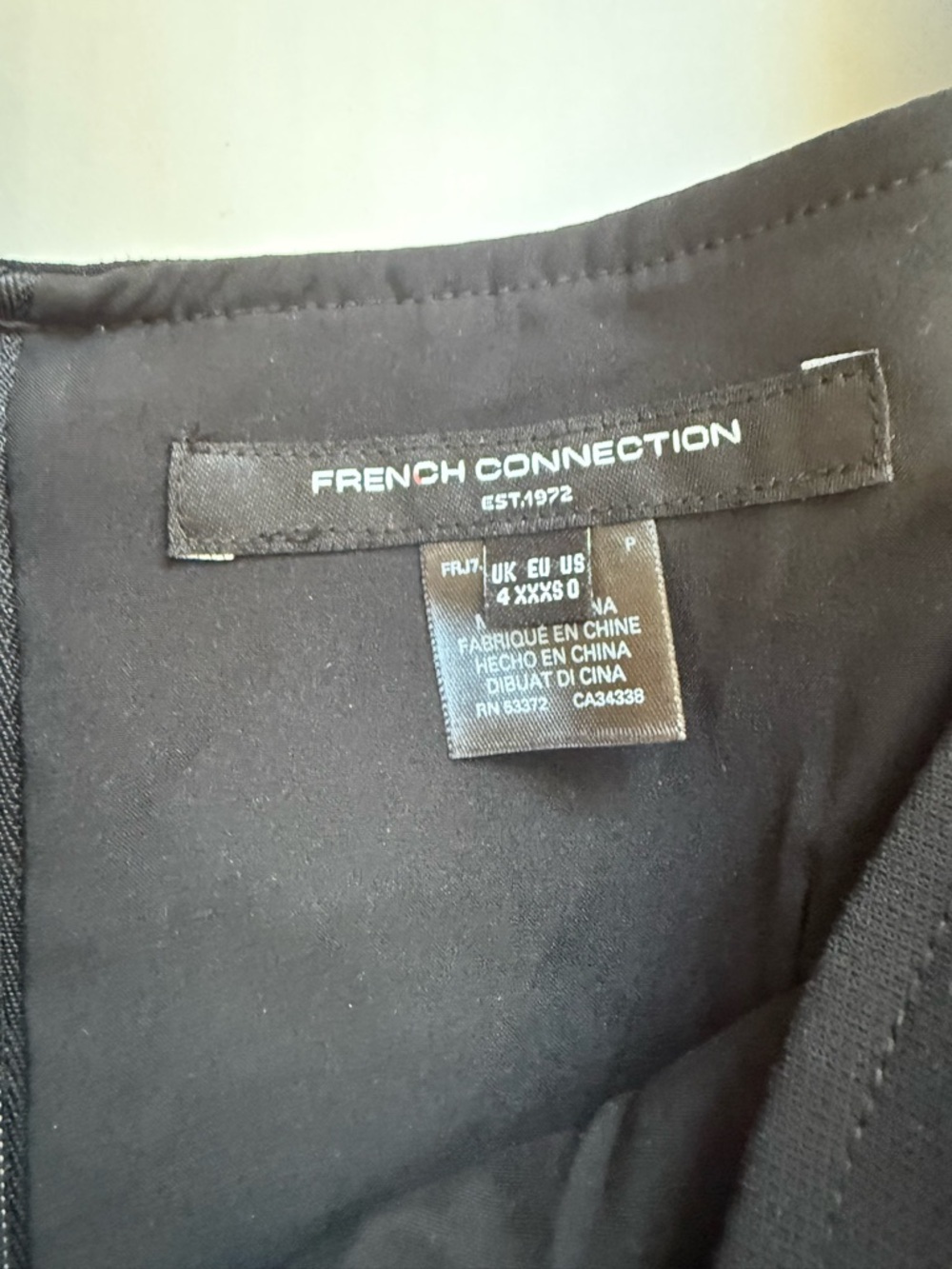 NWT French Connection Black Fit & Flare Mini Dress Square Neck - Picture 4 of 4